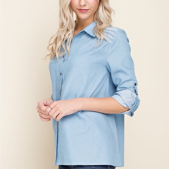 Light denim button up - Picture 3 of 7